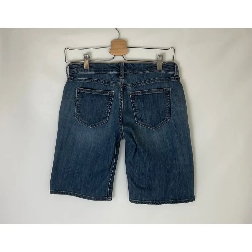 Banana Republic Women’s Petite Denim Bermuda Shorts Size 24/00P Stretch Blue
